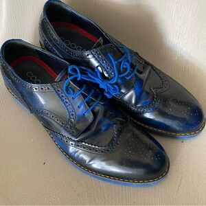 Coogan London Camden Blue High Shine Wingtip Dress Shoes Sz 45/11